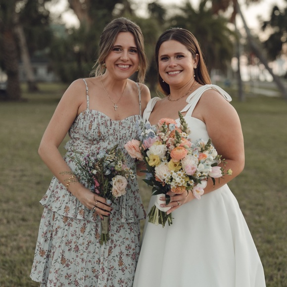 Cascading Crush Pale Blue Floral Print Tiered Bustier Midi Dress - Picture 5 of 6